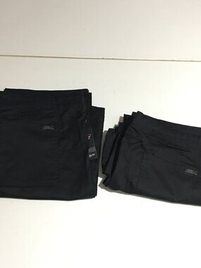 Lot of 2 Dickies Women Scrubs Pants Large Black Genuine Industrial Strength NWT
